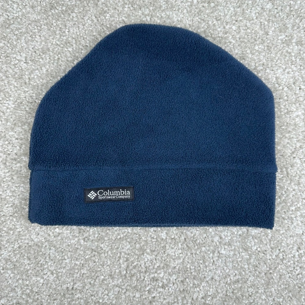 Columbia Youth L/XL Fleece Beanie Navy Blue Winter Hat Outdoor Gorpcore Warm Hat